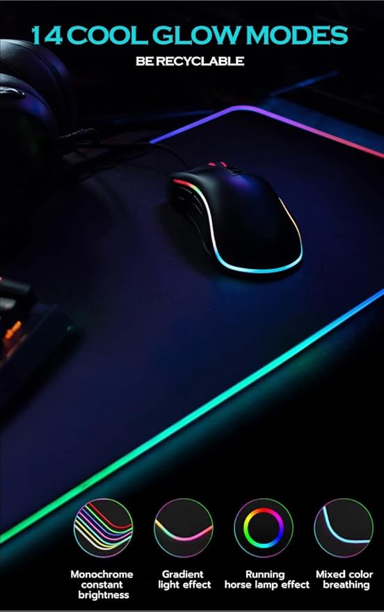 Tappetino Mouse Gaming RGB XXL – Illumina la Tua Vittoria (800x300mm)