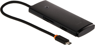 Baseus AirJoy Hub USB-C 6-in-1 – Adattatore Docking Station con HDMI 4K, 2x USB 3.0, SD/TF e USB-C Data