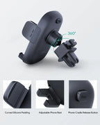 AUKEY HD-C58 Supporto Smartphone Auto Aggiornato – Aggancio Air Vent Ultra-Saldo, Rotazione 360°, Compatibilità Universale fino a 6.5"