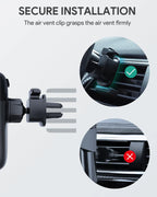 AUKEY HD-C58 Supporto Smartphone Auto Aggiornato – Aggancio Air Vent Ultra-Saldo, Rotazione 360°, Compatibilità Universale fino a 6.5"