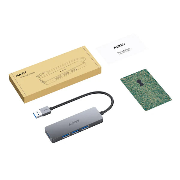 Aukey CB-H36 4-Port USB 3.0 Hub – Ultra-Fast Aluminum Expansion