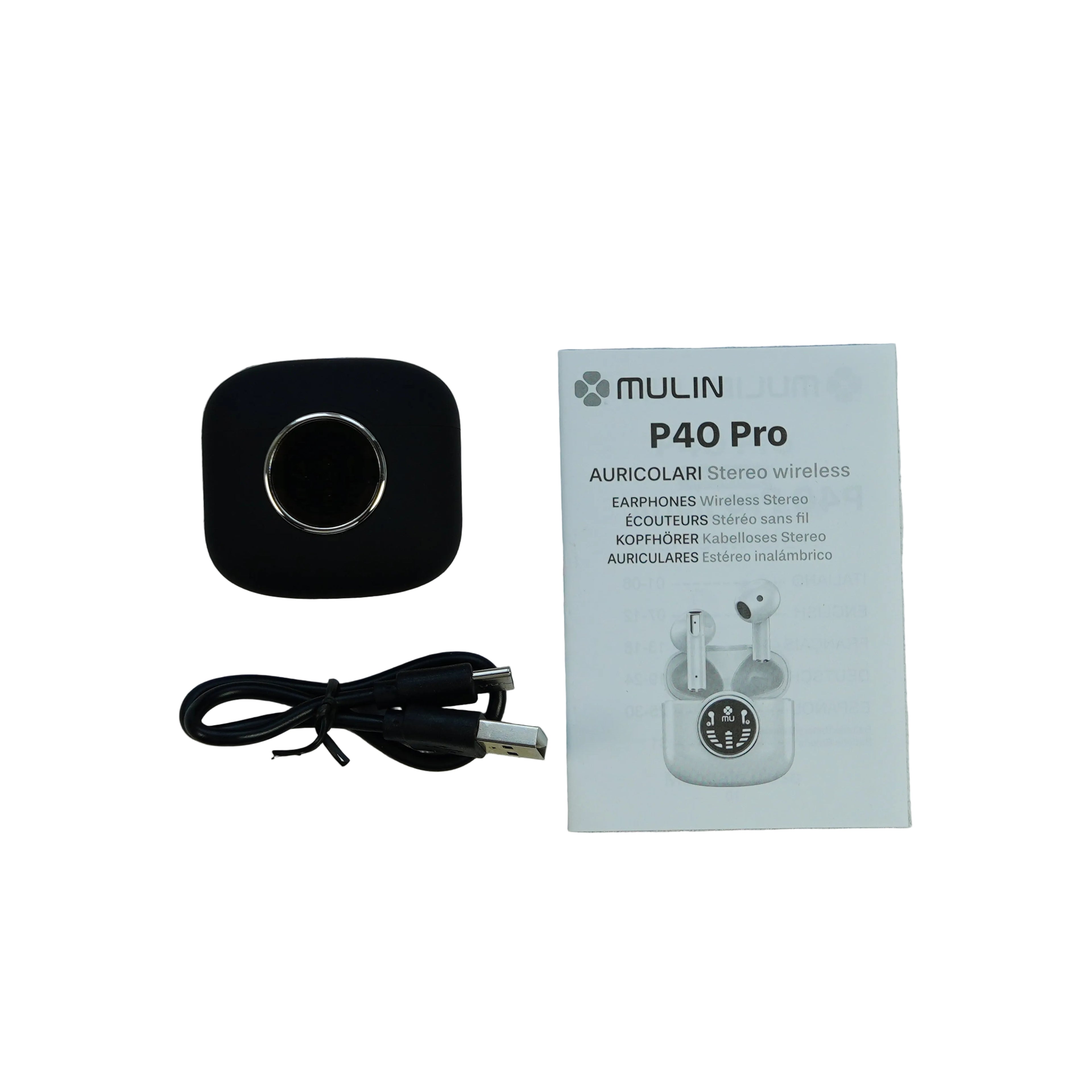 Auricolari Mulin P40 Pro – Stereo Wireless V5.4 con Display LED e Smart Touch