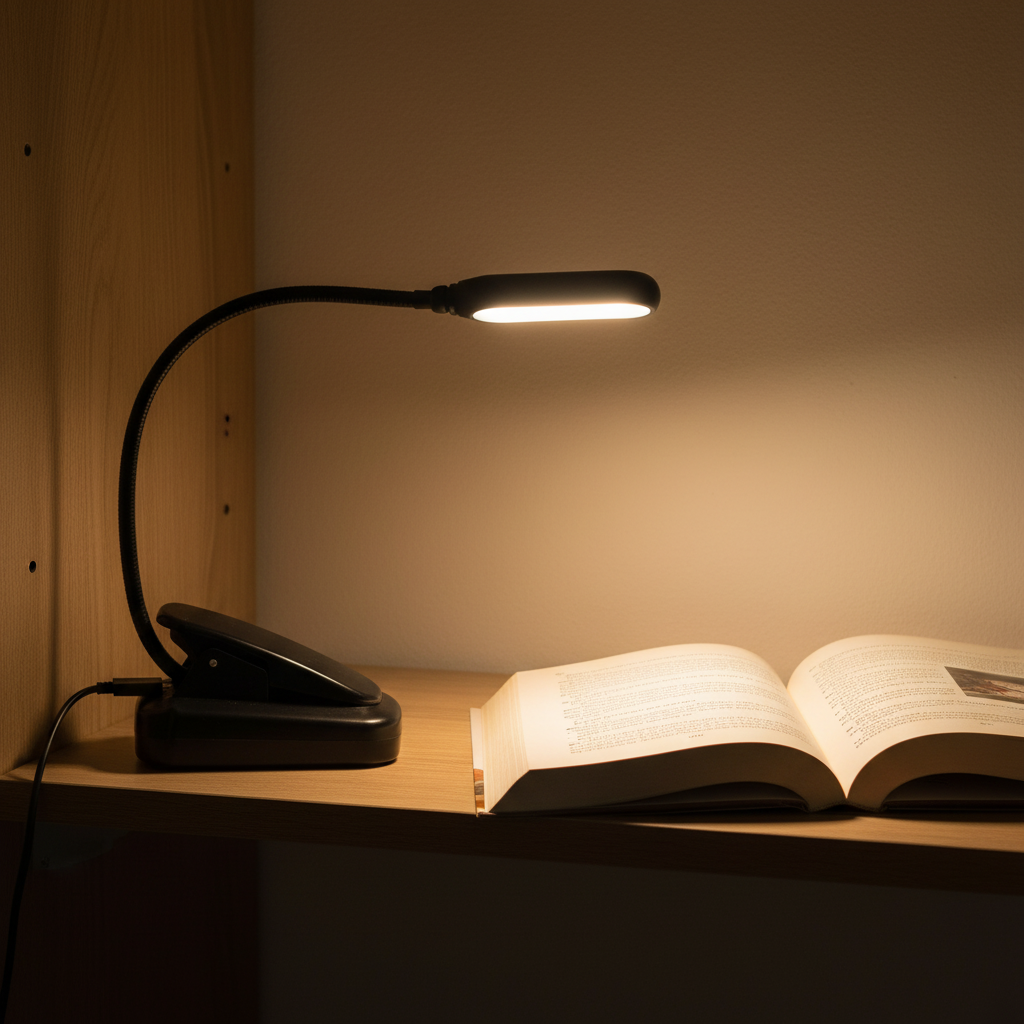 Lampada da Lettura LED con Clip MULIN BL-LY-15 | Ricaricabile USB, Collo Flessibile 360°, Tasti Touch & Batteria Integrata | 1W 10 Lumen