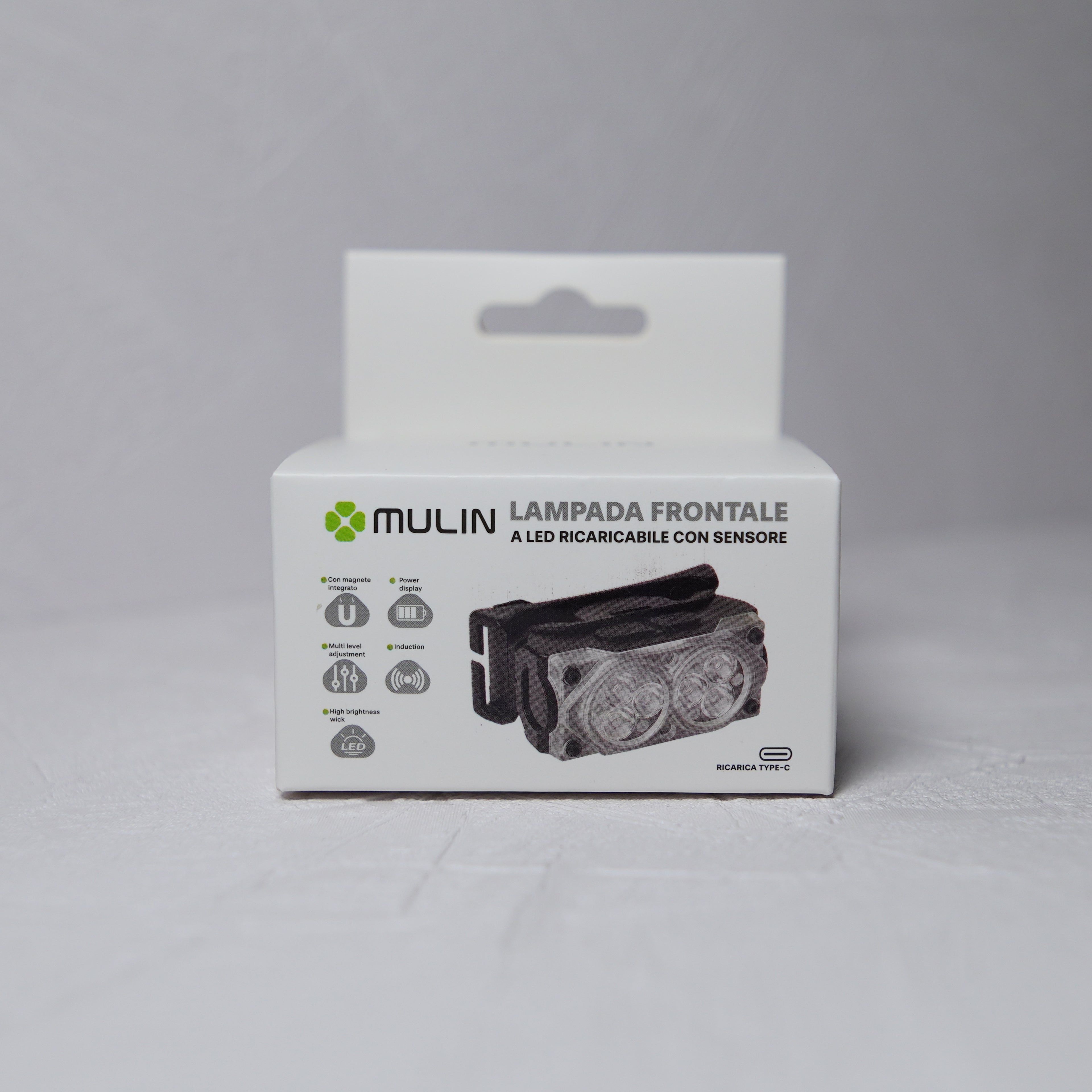 Lampada Frontale LED Ricaricabile con Sensore di Movimento e Magnete - 400 Lumen