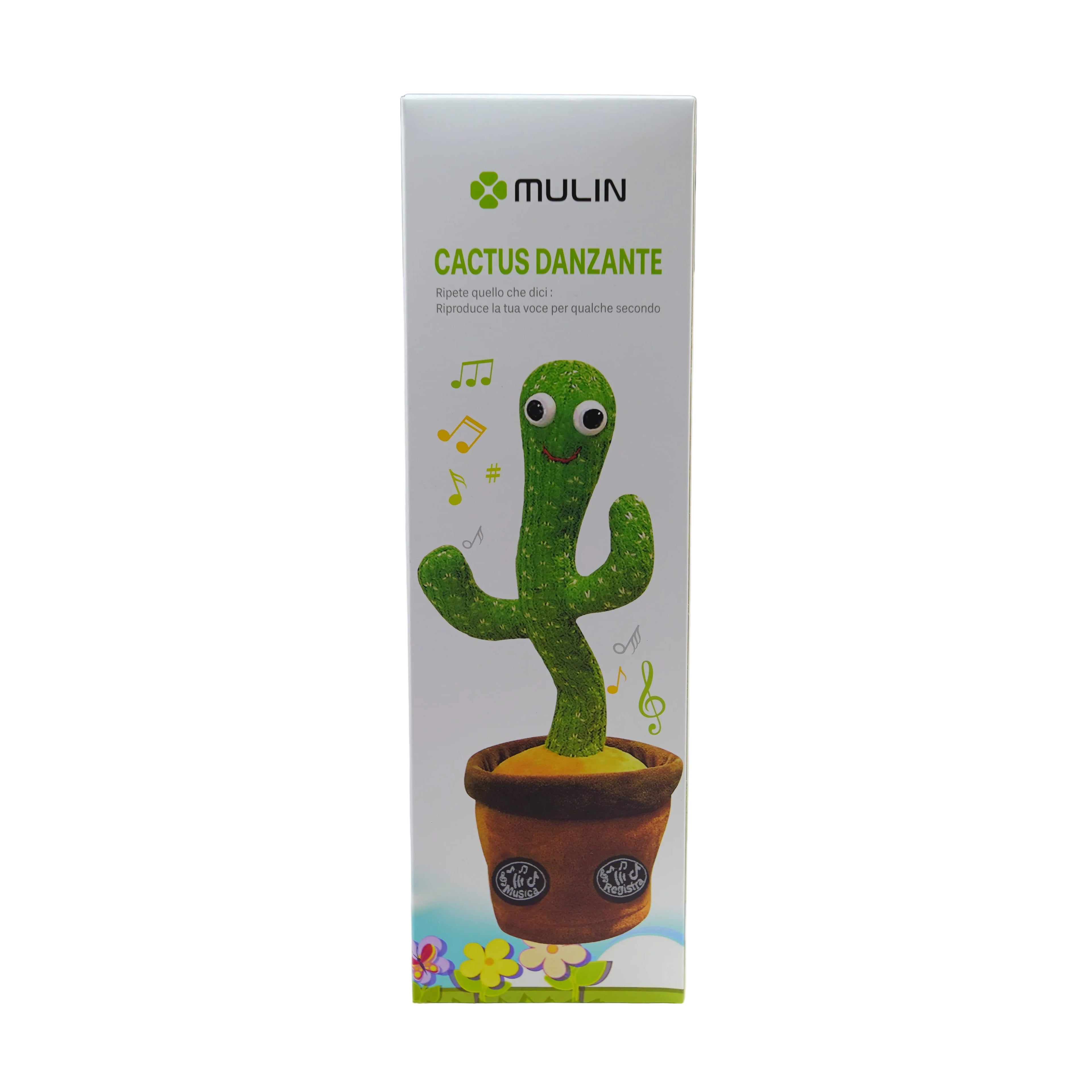 Cactus Danzante Ricaricabile MULIN – Giocattolo Educativo Parlante con Funzione Registrazione e Musica