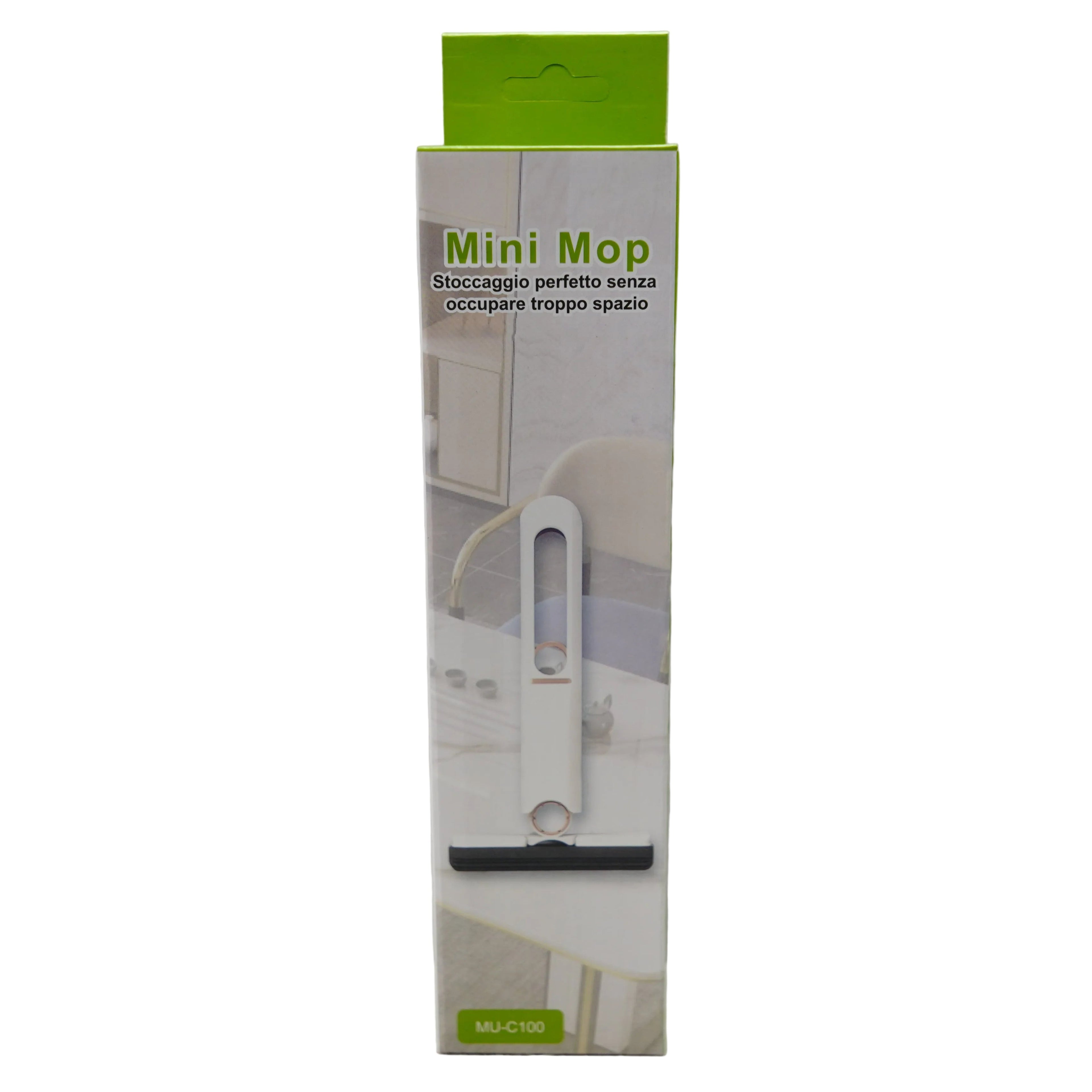 Mini Mop Portatile MU – Mocio Compatto Autostrizzante con Testina in Cotone per Superfici e Spazi Stretti