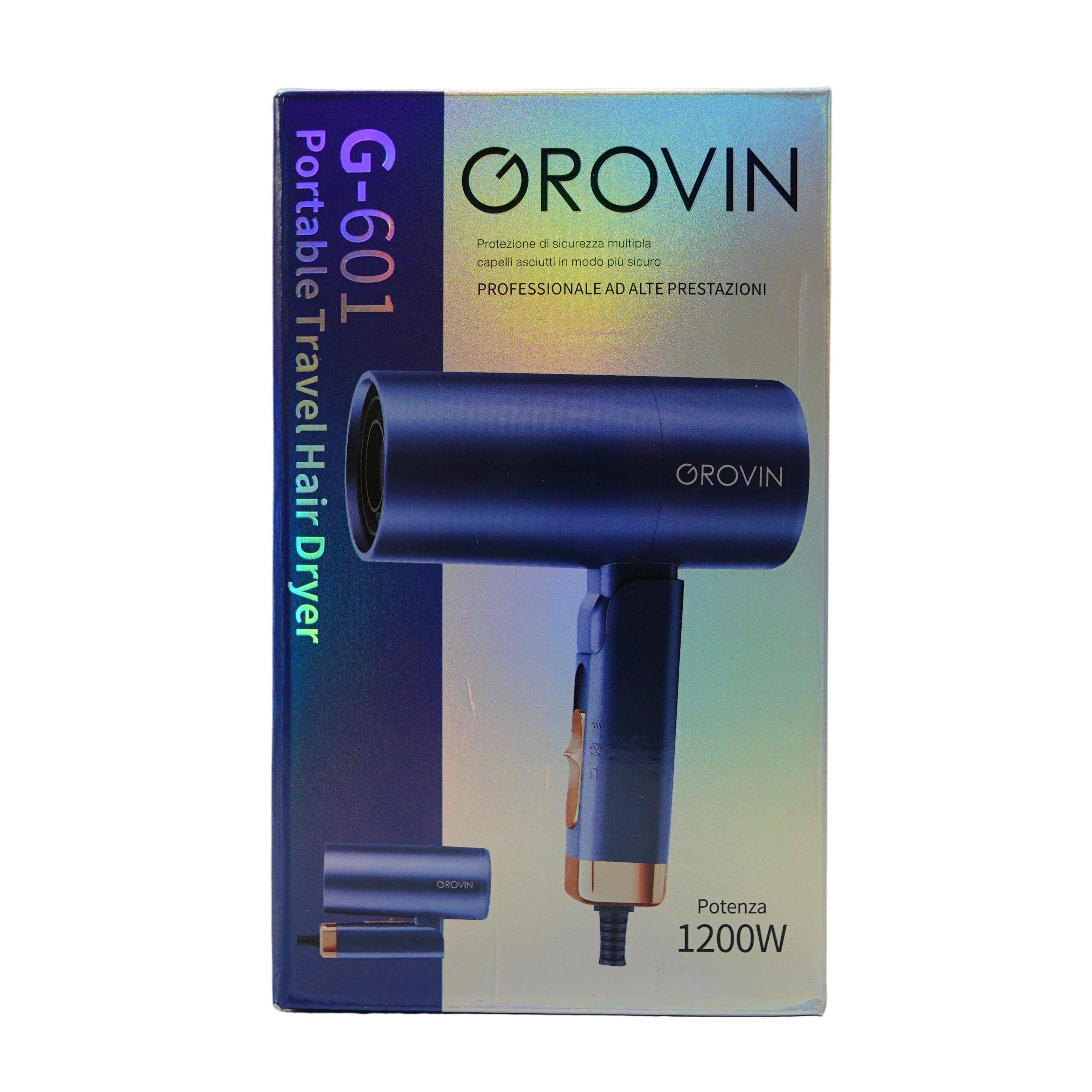 Asciugacapelli da Viaggio Pieghevole Grovin G-601 – Professionale, 1200W, Compatto e Potente