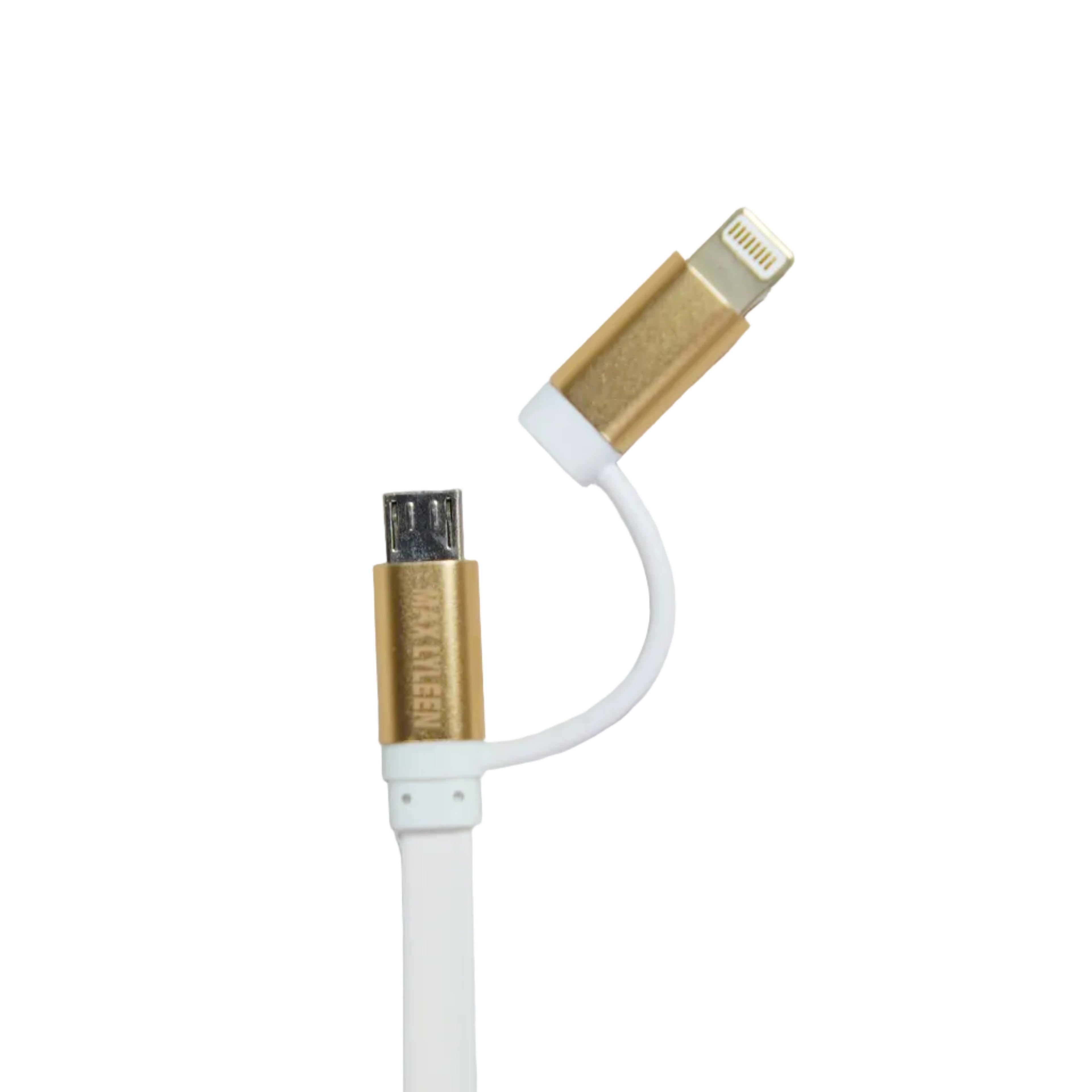 Cavo 2-in-1 Max Lyleen – Micro USB & Lightning, Ricarica Rapida e Dati, Design Piatto Anti-Groviglio (1m)