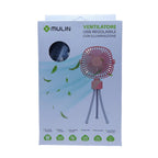 Ventilador USB Portátil Ajustable con Iluminación LED y Trípode Flexible