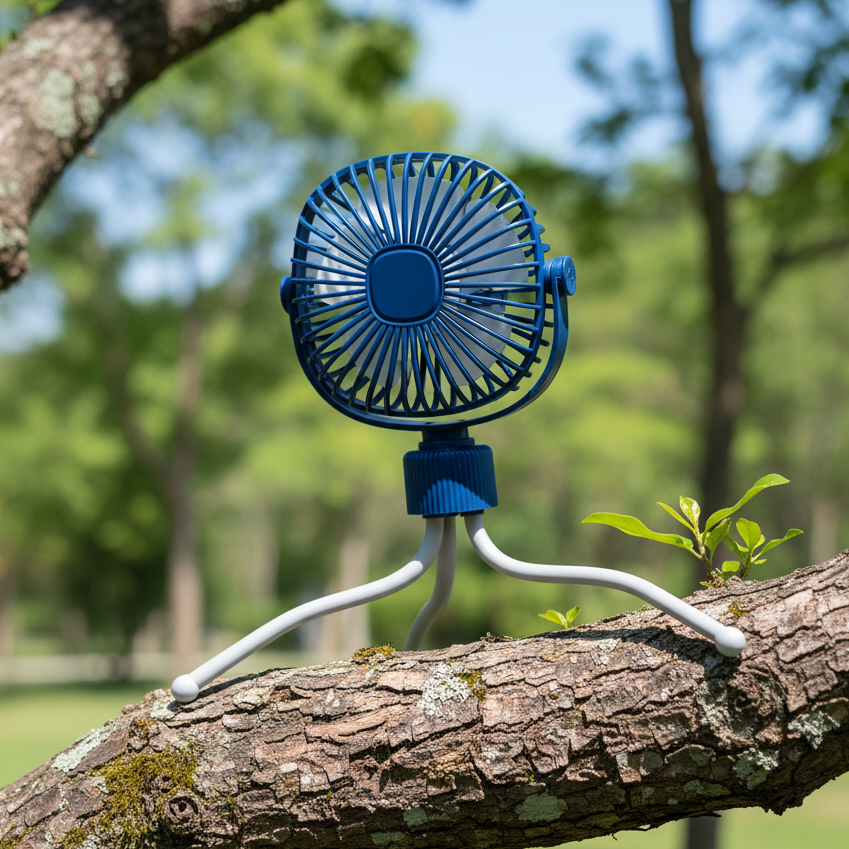 Ventilatore USB Portatile Regolabile con Illuminazione LED e Treppiede Flessibile