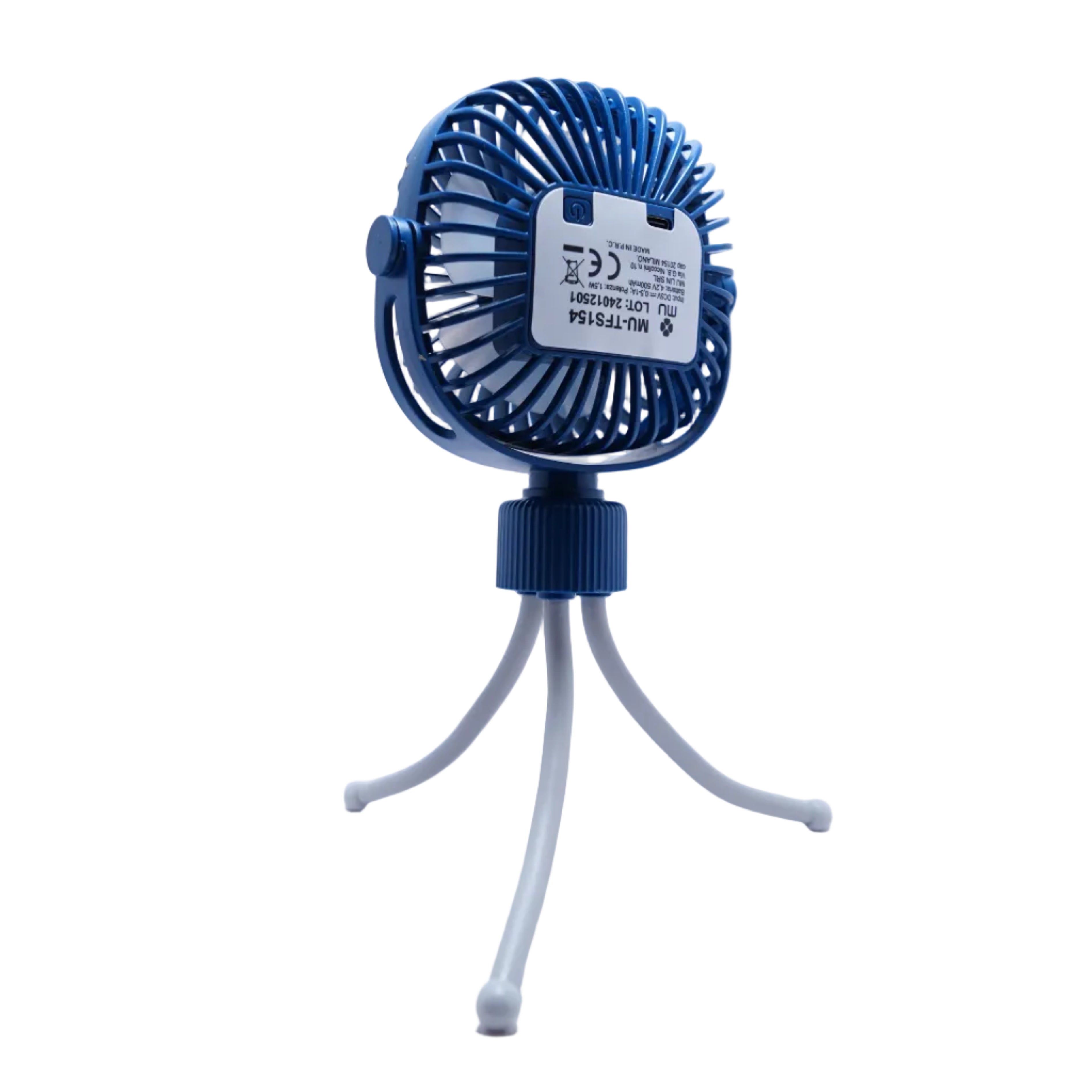 Ventilatore USB Portatile Regolabile con Illuminazione LED e Treppiede Flessibile