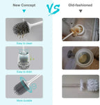 EWEIMA Antibacterial Silicone Toilet Brush - Modern Freestanding or Wall-Mounted Toilet Brush Holder Set